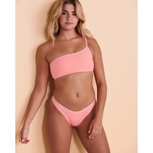 NWT L*Space Womens Crystal Pink Axel Foley Bitsy Swimwear Bikini Set Size XL